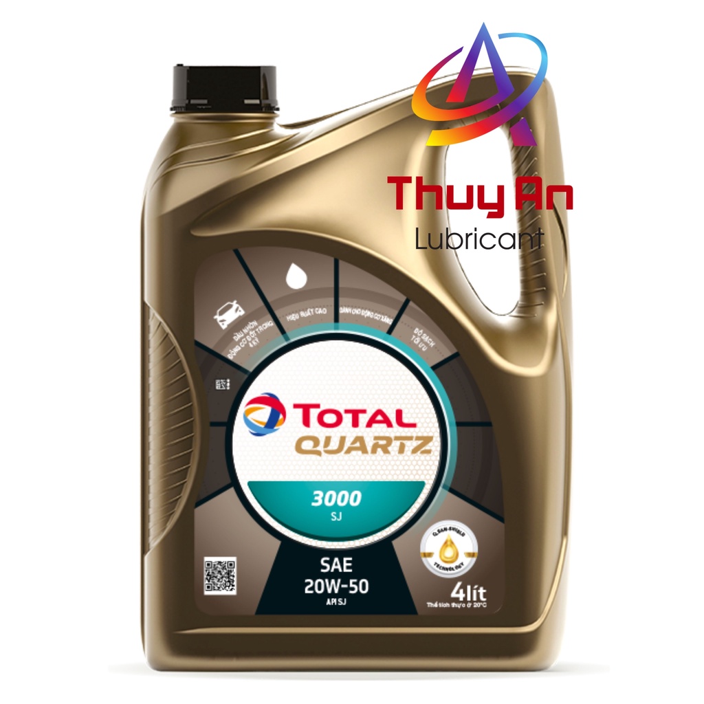 Nhớt Ôtô TOTAL QUARTZ 3000 SJ 20W-50 4L - Xe Vận Hành Bền Bỉ Và Duy Trì Công Suất Động Cơ