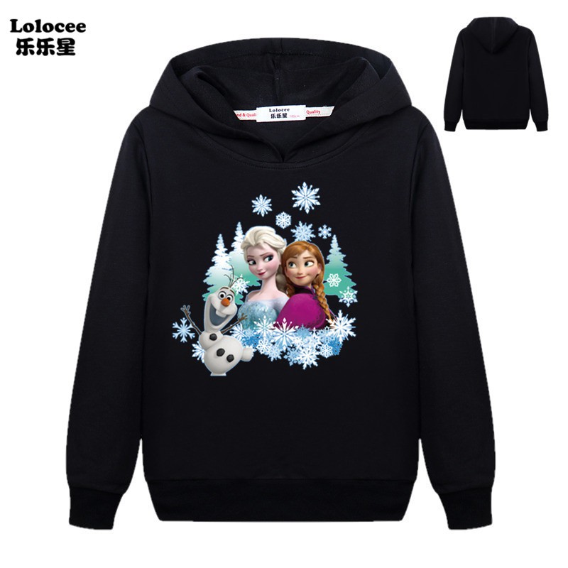 Áo Hoodie In Hình Công Chúa Anna Và Elsa Dễ Thương Cho Bé Gái