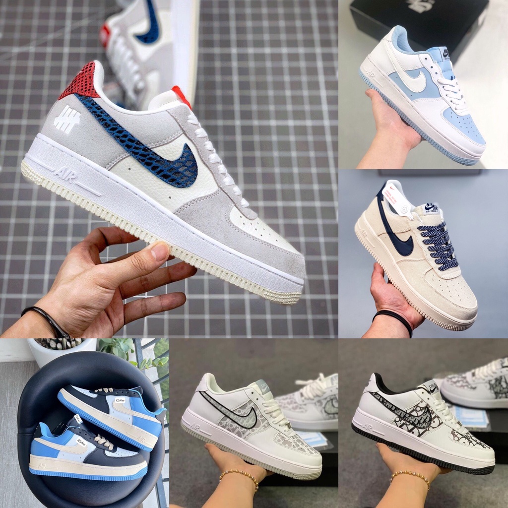 Giày thể thao AF1 vải đen trắng xám Hot trend, Giày sneaker FORCE 1 trắng dùng đi học,tập gym,chạy bộ