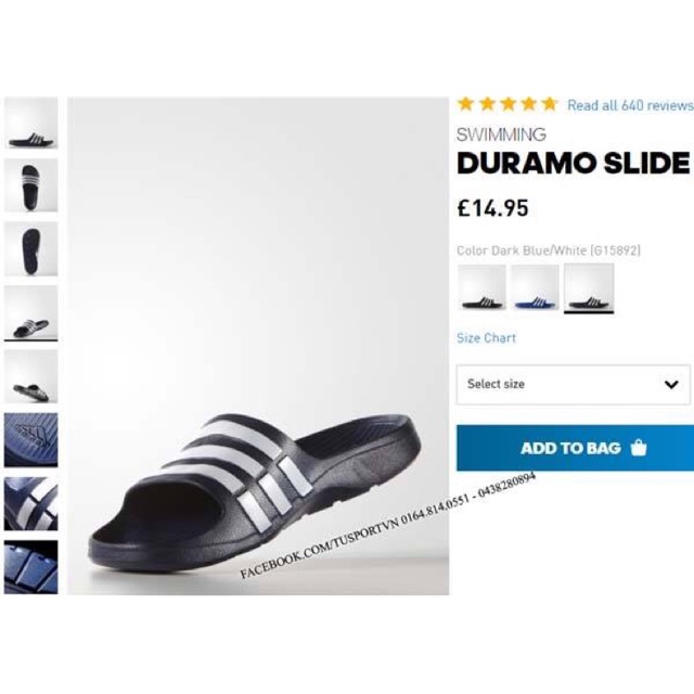 adidas duramo slide size chart