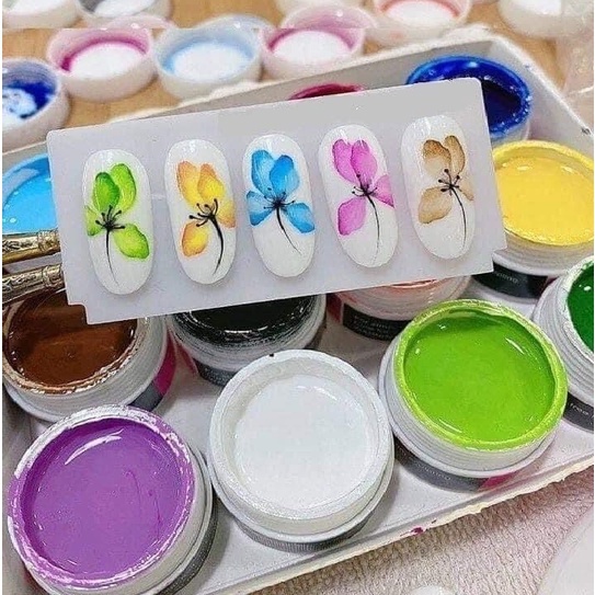 Sét gel vẽ móng tạo loang 12 màu cơ bản chuẩn đẹp phụ kiện nail giá rẻ VUA SƠN AS