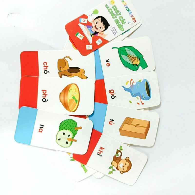 Sách - Flash Card - Bộ 42 Thẻ Chữ Giúp Bé Học Ghép Vần