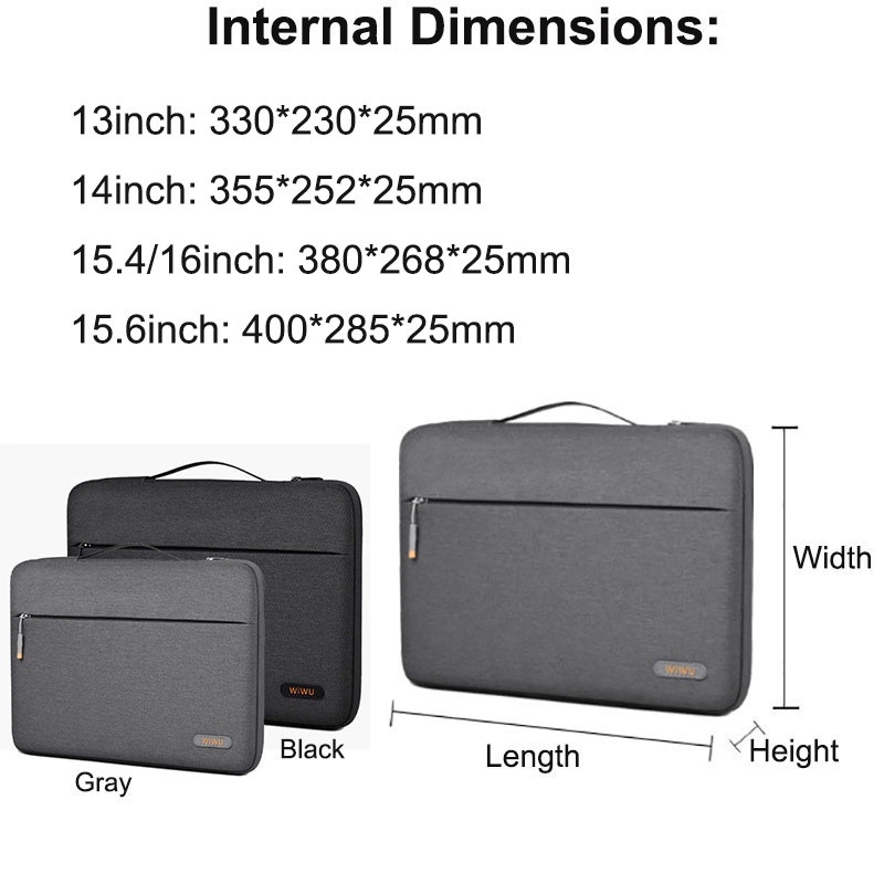 Wiwu Pilot Sleeve Túi đựng máy tính xách tay Polyester không thấm nước 13 / 13.3 / 14 / 15.4 / 15.6Inch Túi đựng máy tính xách tay thời trang