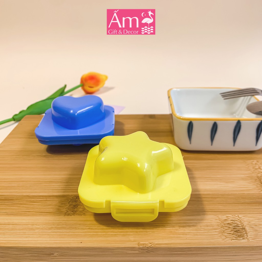 Khuôn Cơm Bento Nhật Bản 8 Mẫu Ấm Gift &amp; Decor Tạo Hình Ăn Dặm, Hộp Làm Cơm Nắm, Đậu Hũ Non Cho Bé Tập Ăn