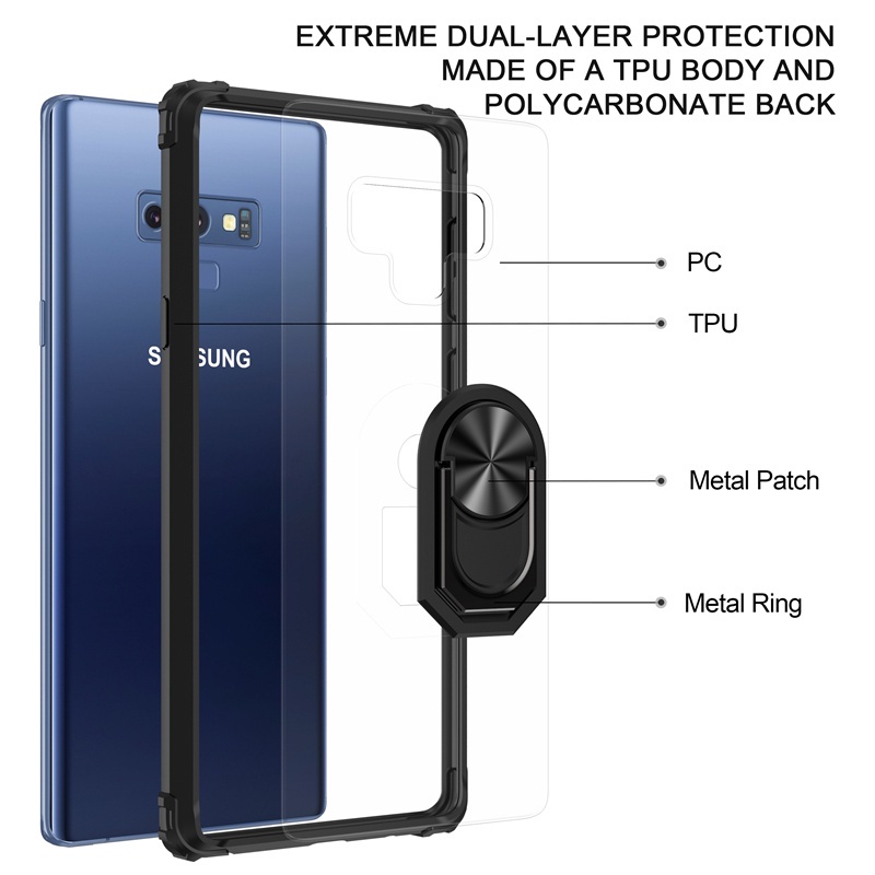Ốp điện thoại chống rơi có nhẫn đỡ nam châm cho Samsung S8 Plus S9 Plus S10 Plus S10e Galaxy Note 10 Plus Note 8 9