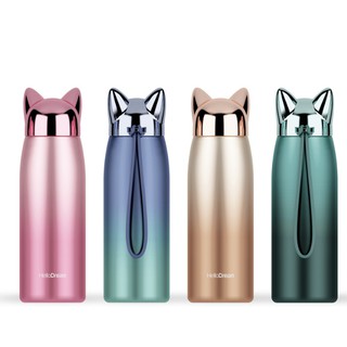 Bình giữ nhiệt nắp tai mèo inox 350ML - Bình giữ nhiệt cho bé đi học
