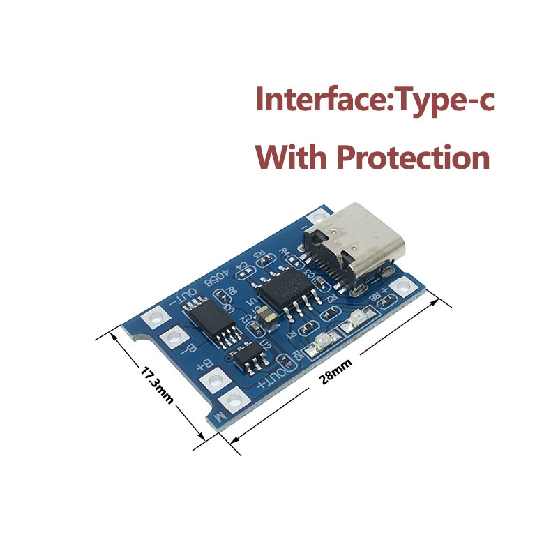 Mô-đun sạc pin Lithium TP4056 18650 Type-c/Micro/Mini USB 5V 1A với chức năng bảo vệ kép