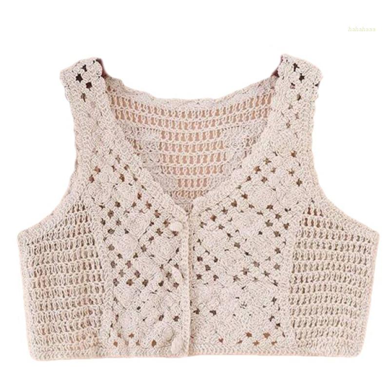 Haha Áo Khoác Cardigan Dệt Kim Không Tay Đính Nút Rỗng Làm Đạo Cụ Chụp Ảnh Cho Bé Gái Cl
