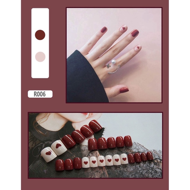 Set 24 nail móng tay hoạ tiết xinh xắn