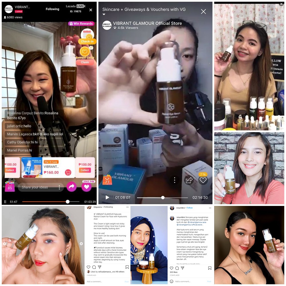 Serum dưỡng da mắt Vibrant GLAMOUR bổ sung Collagen Vitamin A hoạt tính dưỡng ẩm làm trắng da chống lão hóa 30ml | BigBuy360 - bigbuy360.vn
