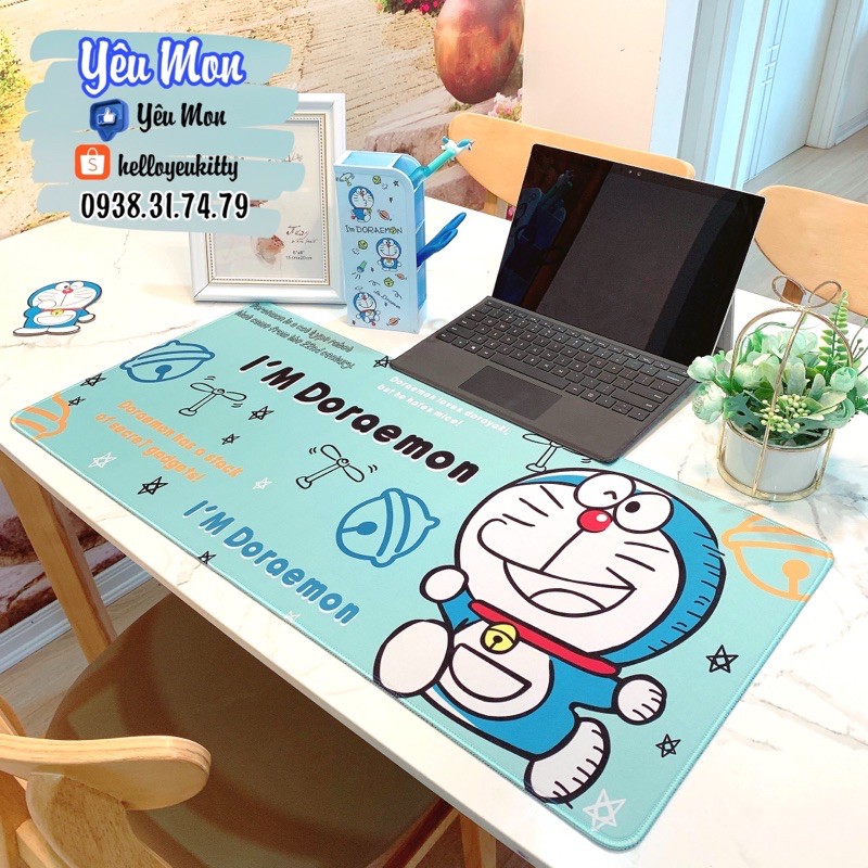 Tấm lót bàn da PU Doremon Doraemon