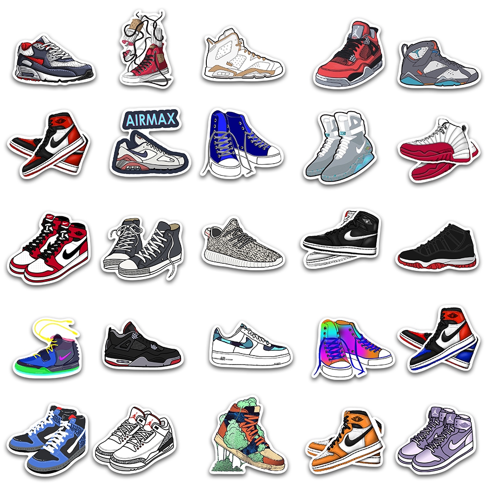 Set 50 Sticker Hình Giày Thể Thao Dễ Thương Trang Trí Đa Năng | BigBuy360 - bigbuy360.vn