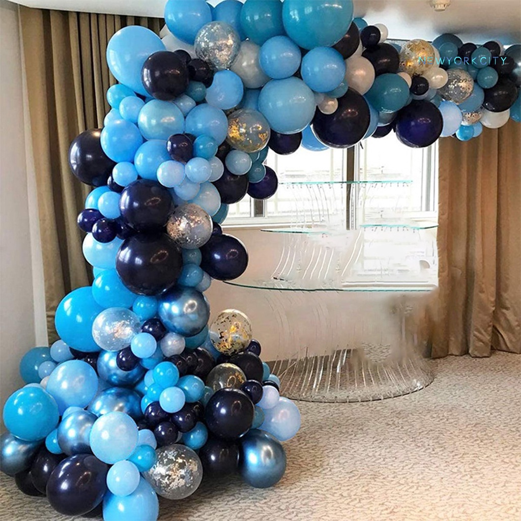 1 Set Phụ Kiện Bong Bóng Màu Xanh Dương Trang Trí Tiệc Cưới