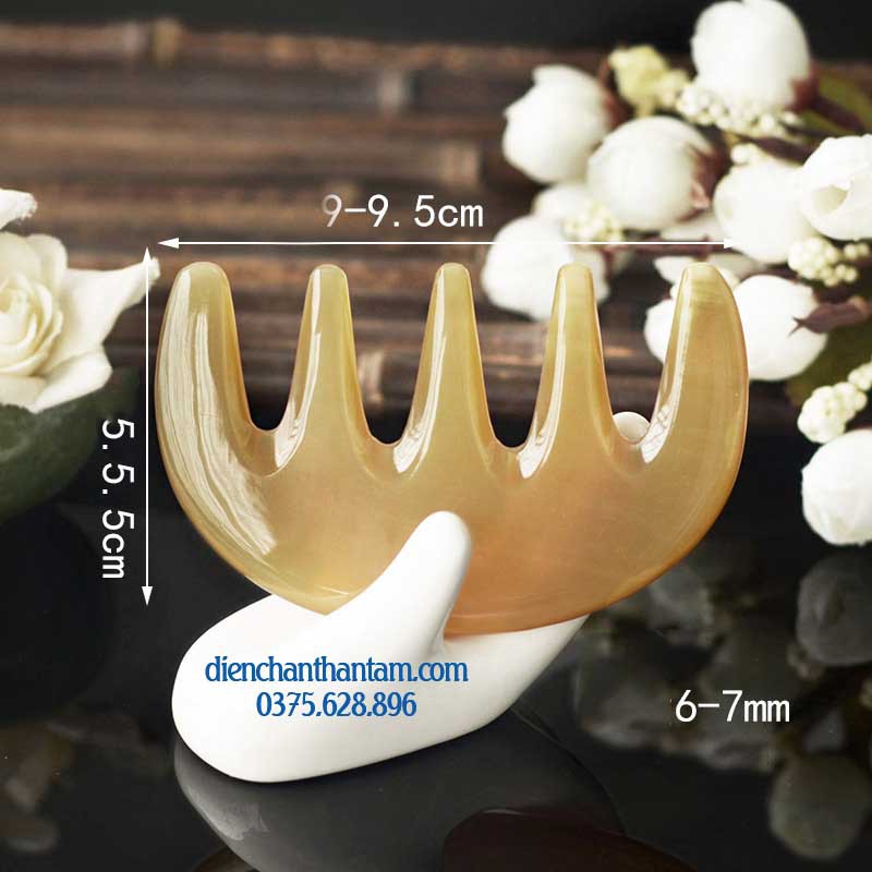Lược Sừng chải thông kinh lạc 5 răng, chuyên làm body, massage Diện Chẩn Thân Tâm