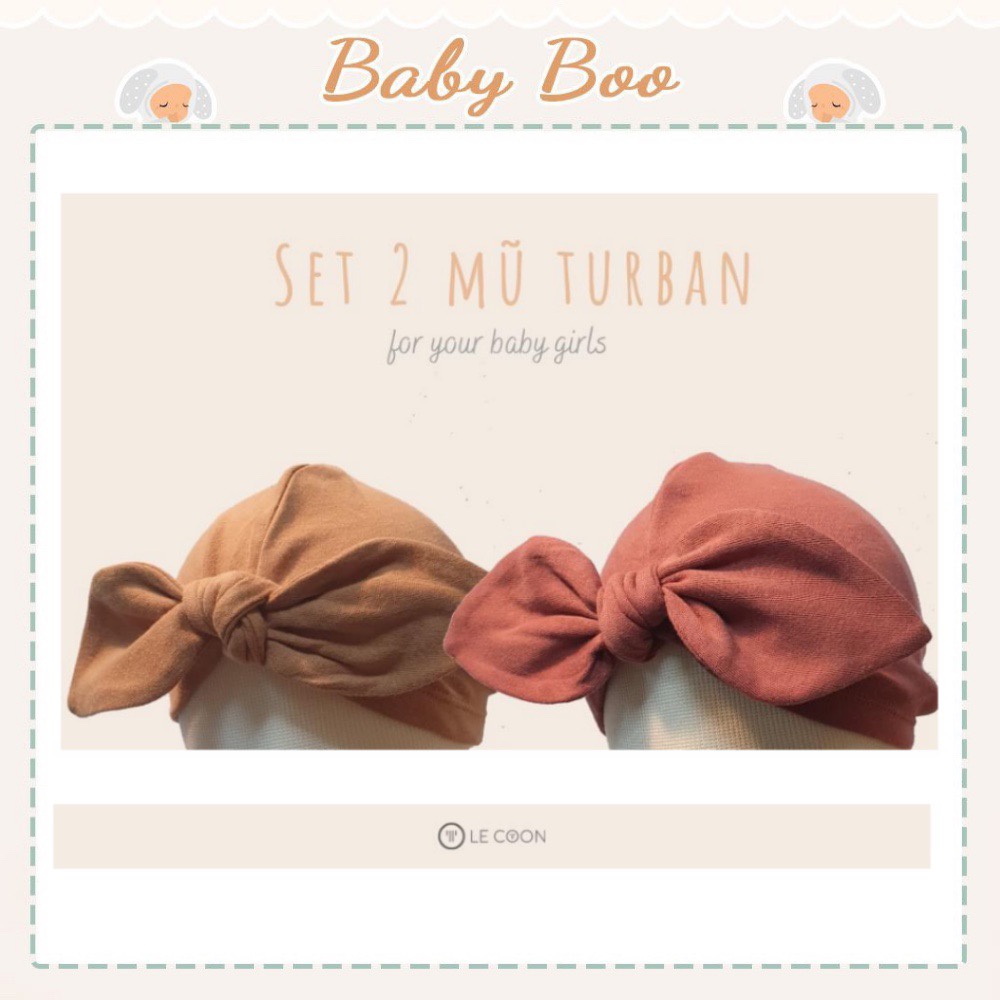 Le coon- Mũ turban cho bé gái set 2c [ babyboo]