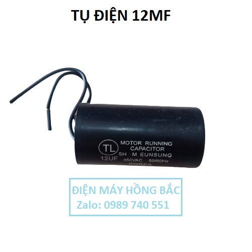 10 tụ điện 12MF 370VAC đen dùng cho bơm và các thiết bị điện khác