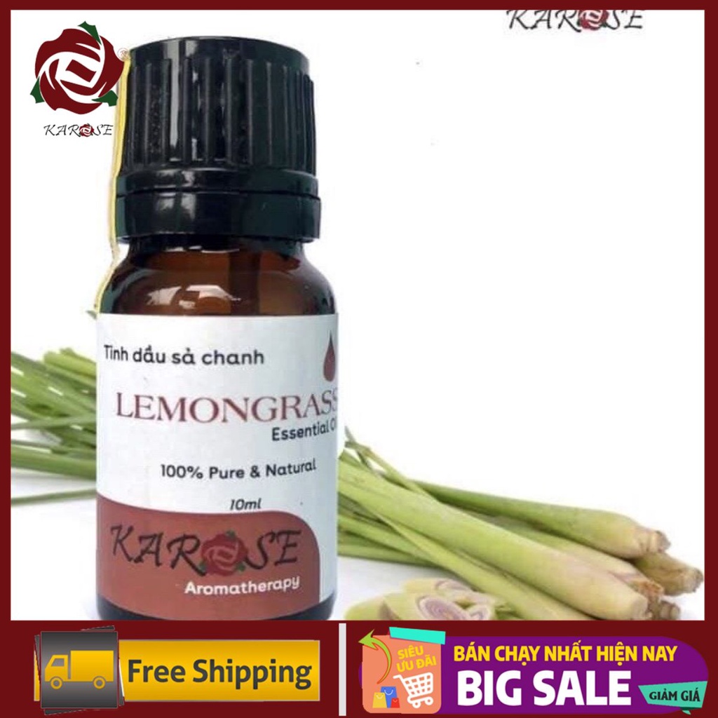 Tinh Dầu Sả Chanh Hữu Cơ Karose Làm Thơm Cơ Thể, Xua Đuổi Côn Trùng 10ml
