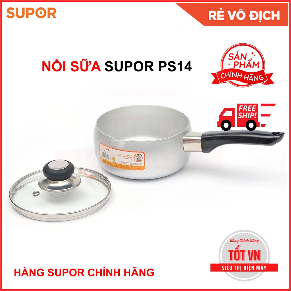 Nồi Sữa Supor PS14 Chất Liệu Nhôm Oxy Hóa Mềm An Toàn Sử Dụng Đun Nấu Quấy Bột Cho Bé, Điện Máy Tốt VN