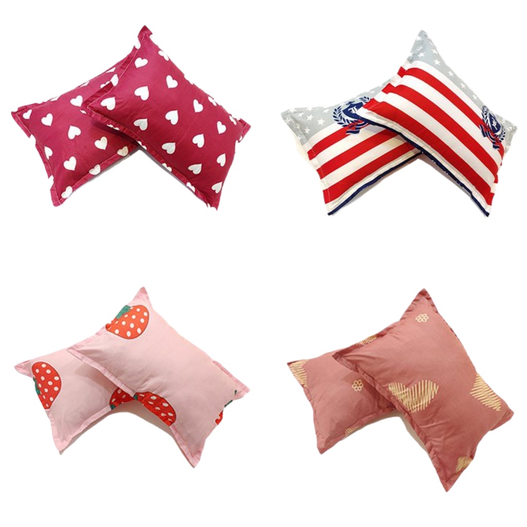Vỏ gối nằm Poly Cotton họa tiết siêu xinh, combo 2 vỏ gối đầu kích thước 45cmx65cm
