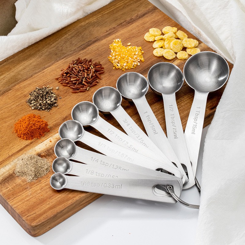 Measuring Spoon Round Measure Cup 1/16-1 Tbsp Bar Kitchen Baking Tablespoon Tool Cooking Seasoning Spoon