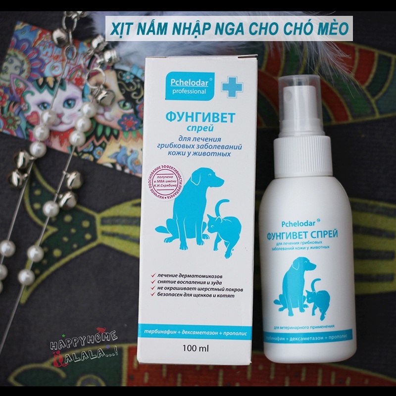 [Mã PET50K giảm Giảm 10% - Tối đa 50K đơn từ 250K] Xịt nấm cho chó mèo cực hiệu quả( Hàng Nga)