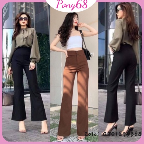 ☞Quần Tây Ống Loe Công Sở Vẩy Lưng Cao 2 khuy Hàng loại 1 bền đẹp PONY68