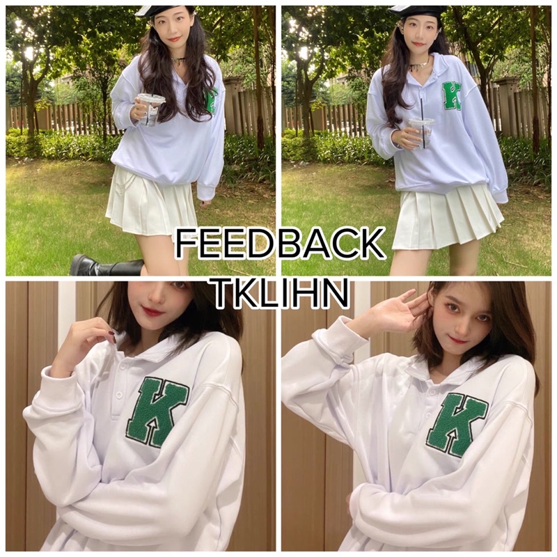 TKLIHN Áo SWEATER polo dài tay Ulzzang phong cách ÂU MỸ 2021 KÈM 2 ẢNH THẬT Ở CUỐI | BigBuy360 - bigbuy360.vn