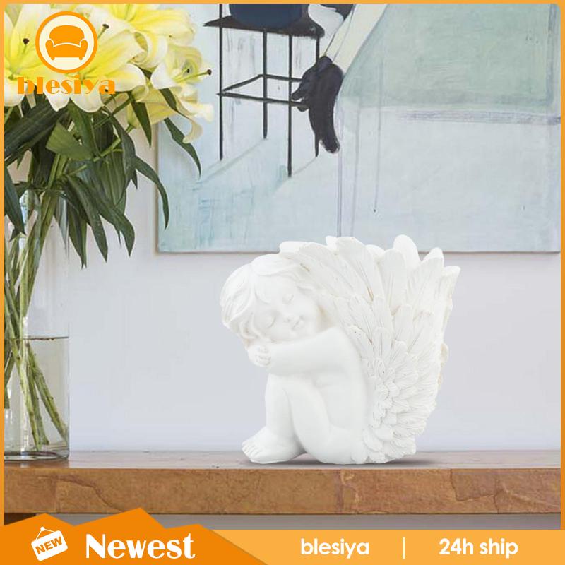 [Blesiya] Bình Hoa Điêu Khắc Thủ Công Hình Thiên Thần Phong Cách Vintage Trang Trí Nhà Cửa