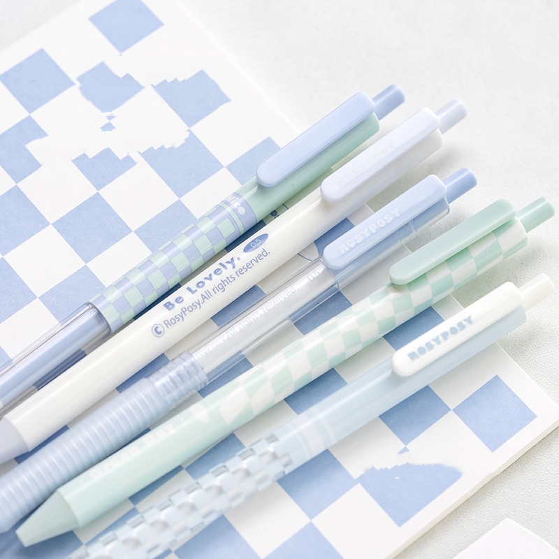Set 5 Bút Bi Mực Đen Ngòi 0.38mm 0.5mm C7082