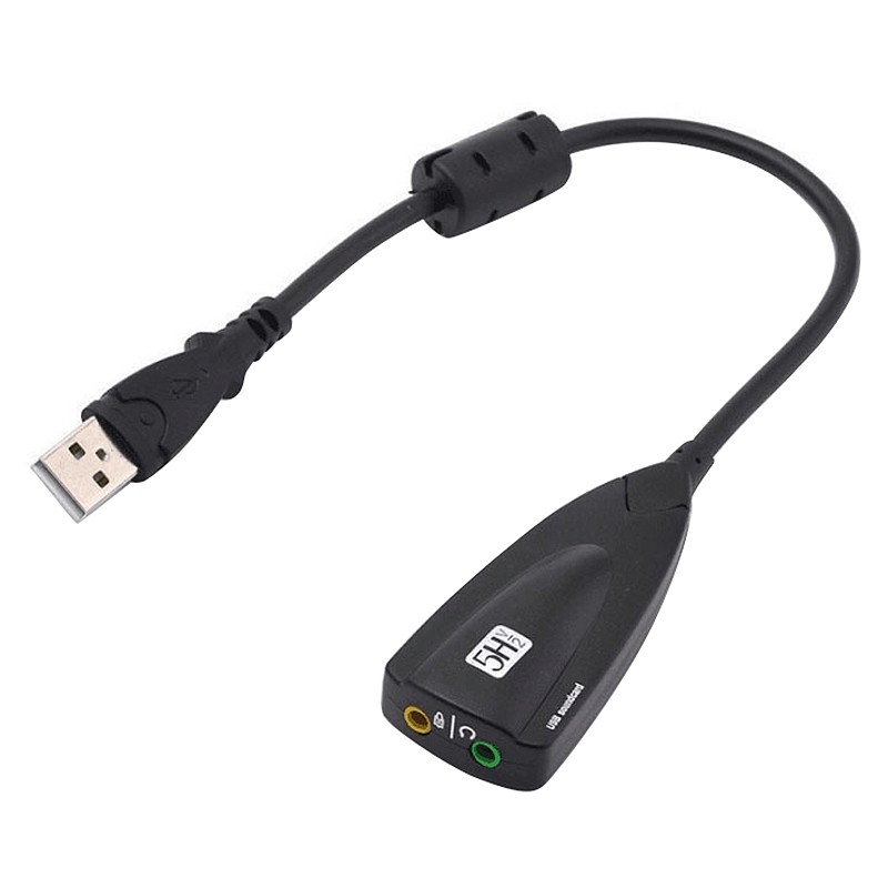 7.1 Channel USB Sound Card External 3D Audio Adapter 3.5mm Audio Splitter for PC Desktop Laptop