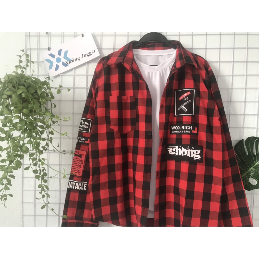 Áo sơ mi caro flannel form rộng SMMR