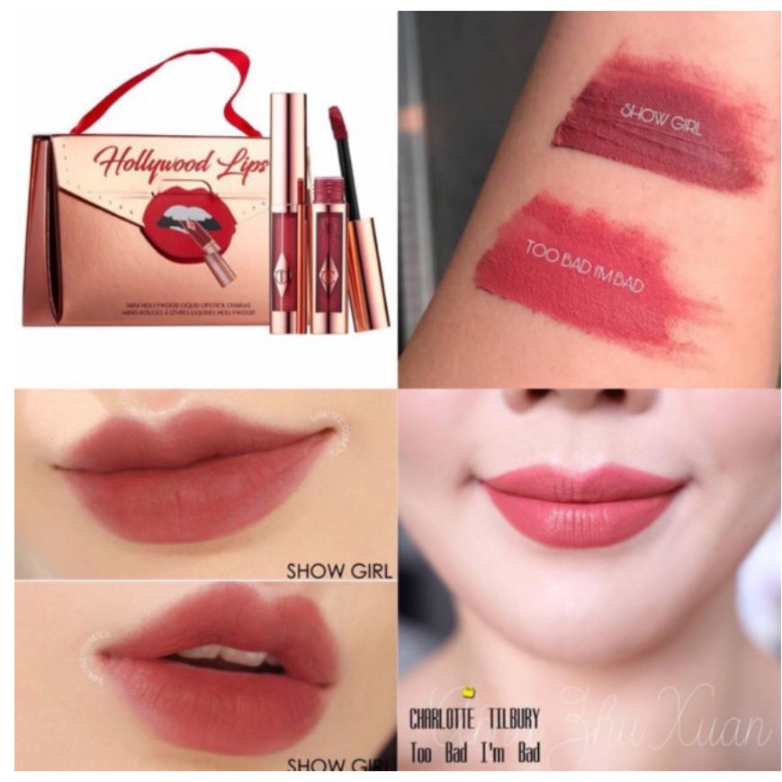 [Có Bill] Set Son Charlotte Tilbury Hollywood Lips Lipstick Mini