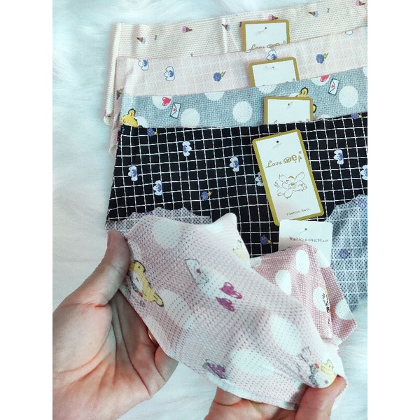 Sét 10 quần lót su 015 hoạ tiết hoạt hình sexy love