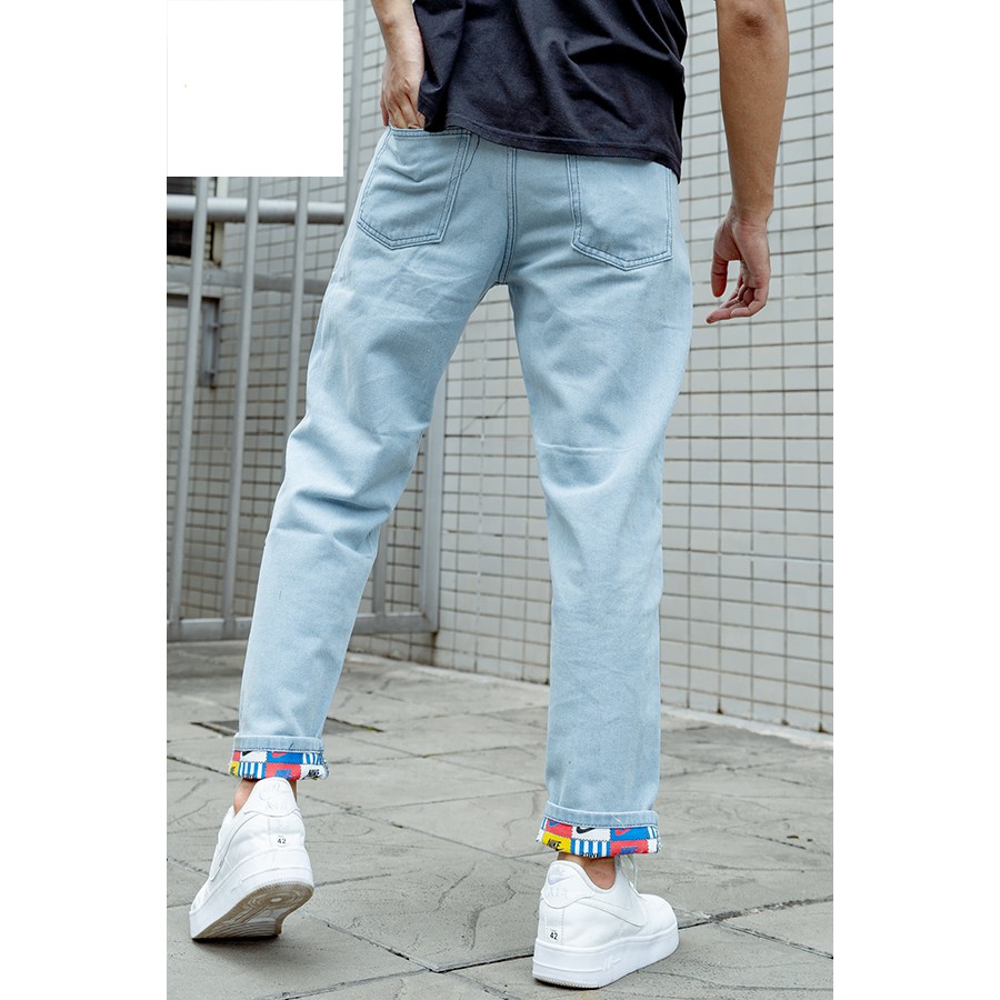 Quần Jean Baggy nam in thêu họa tiết logo quan CỜ hàng HOT có duy nhất tại HELLOYOU