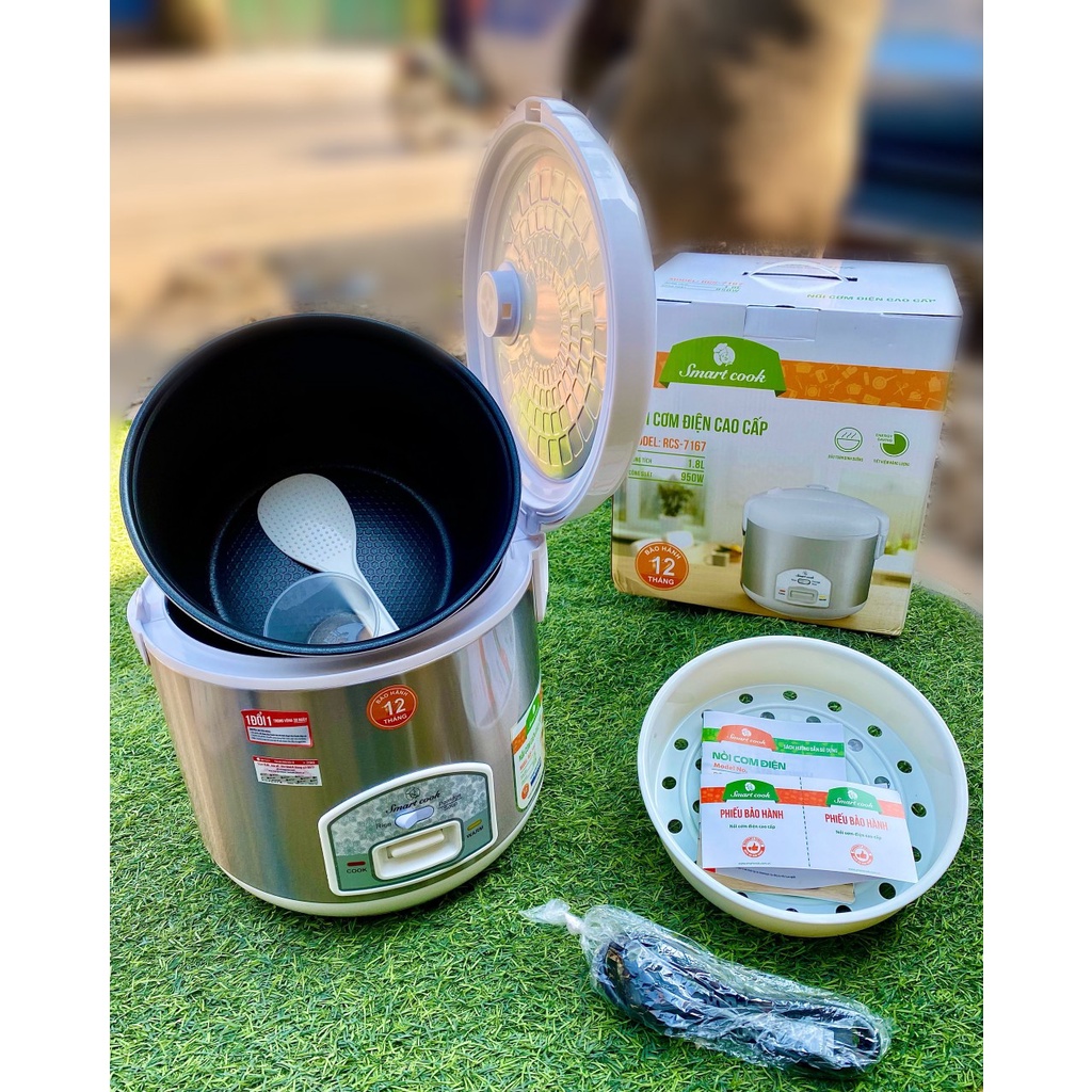 Hàng chính hãng - NỒI CƠM ĐIỆN SMART COOK 1.8L 900W có bảo hành