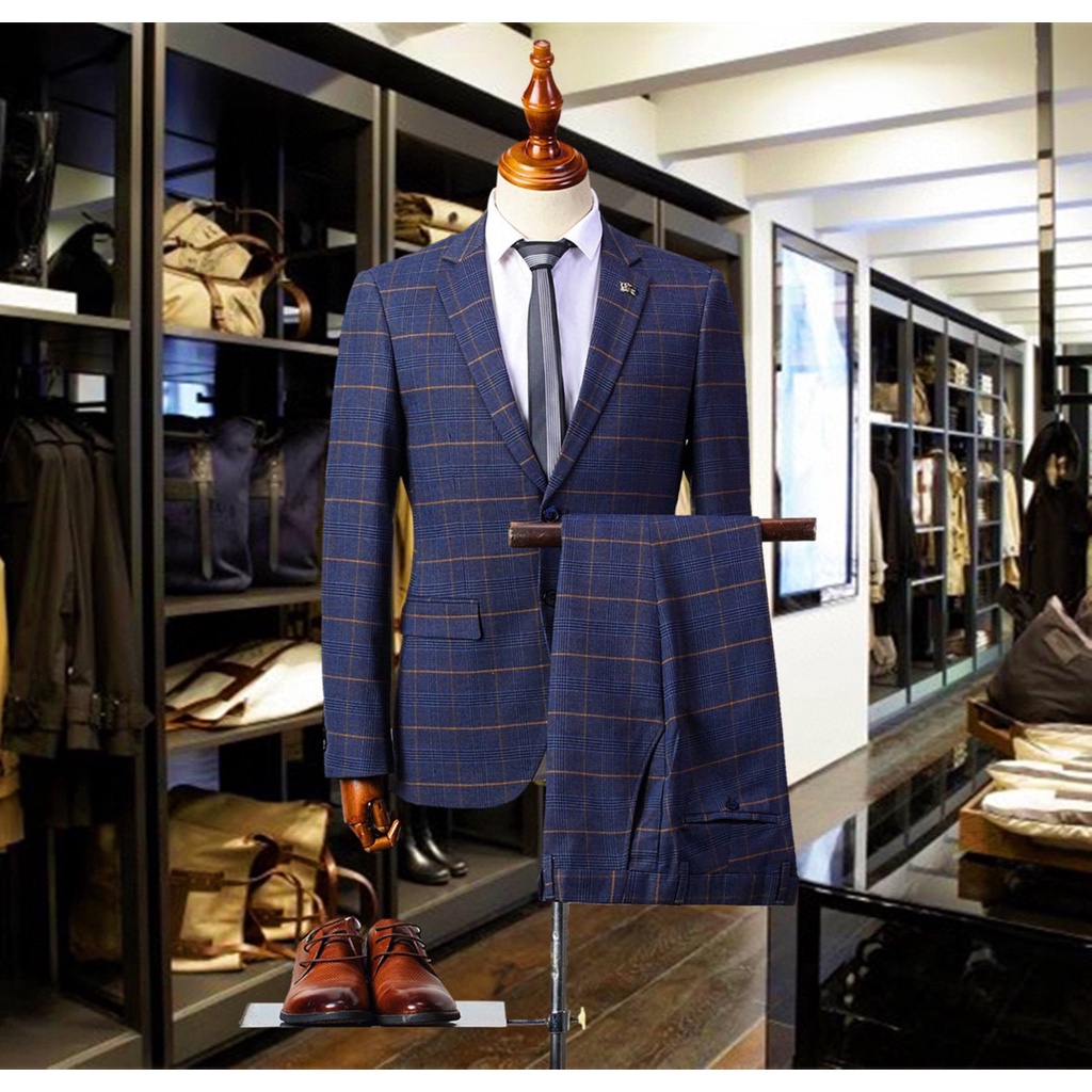 Bộ vest nam cao cấp Burberry BBR thiết kế sang trọng và lịch lãm kết hợp với họa tiết caro trẻ trung cực thu hút