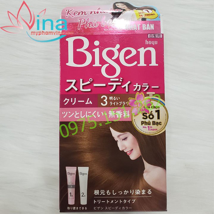 KEM NHUỘM TÓC PHỦ BẠC BIGEN SPEEDY COLOR CREAM SỐ 3 NÂU NHẠT (NHẬT BẢN)