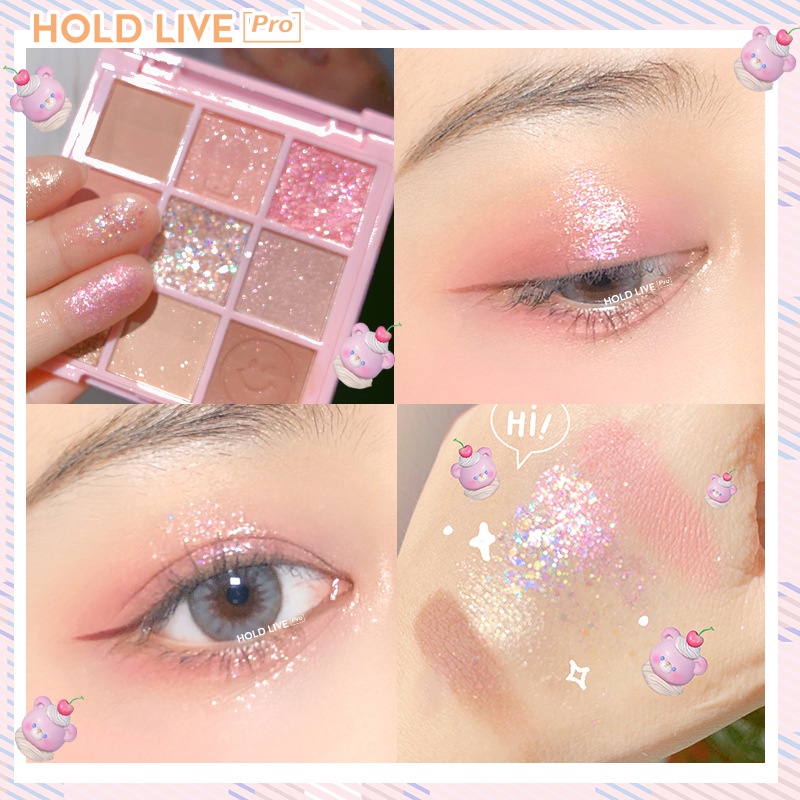 Bảng phấn mắt HOLD LIVE 9 màu tông kim tuyến lung linh
