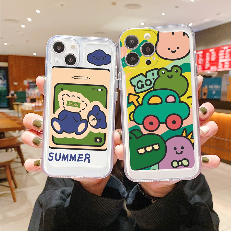 Suntaiho Ốp lưng iphone Ốp Điện Thoại mềm trong suốt in graffiti thích hợp cho iPhone 11 12 13 pro promax Xs Max XR 7 8 Plus