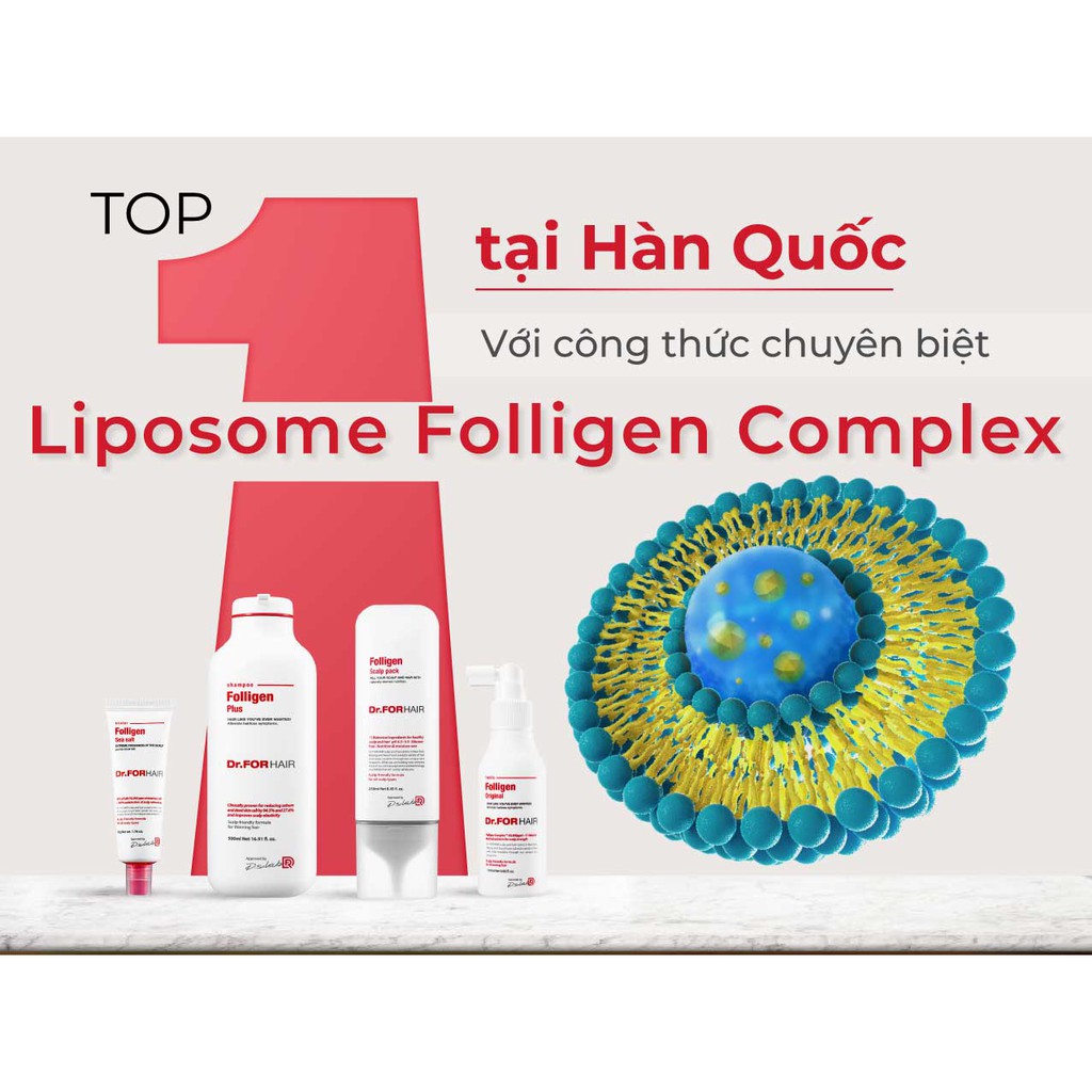 Bộ gội, xả dưỡng mini chăm sóc tóc MƯỢT MÀ, ÓNG Ả của Dr.FORHAIR Follien Plus x Scalp Pack x Oil Essence