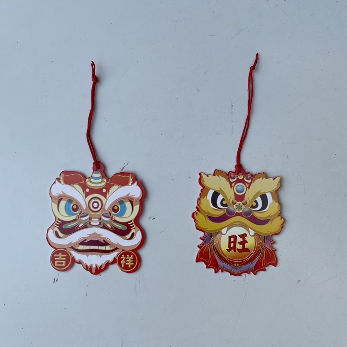 Vỉ 6 dây Liễn 3d đầu lân treo cây mai đào, làm mẹt, vòng trang trí Tết Quý Mão 2023