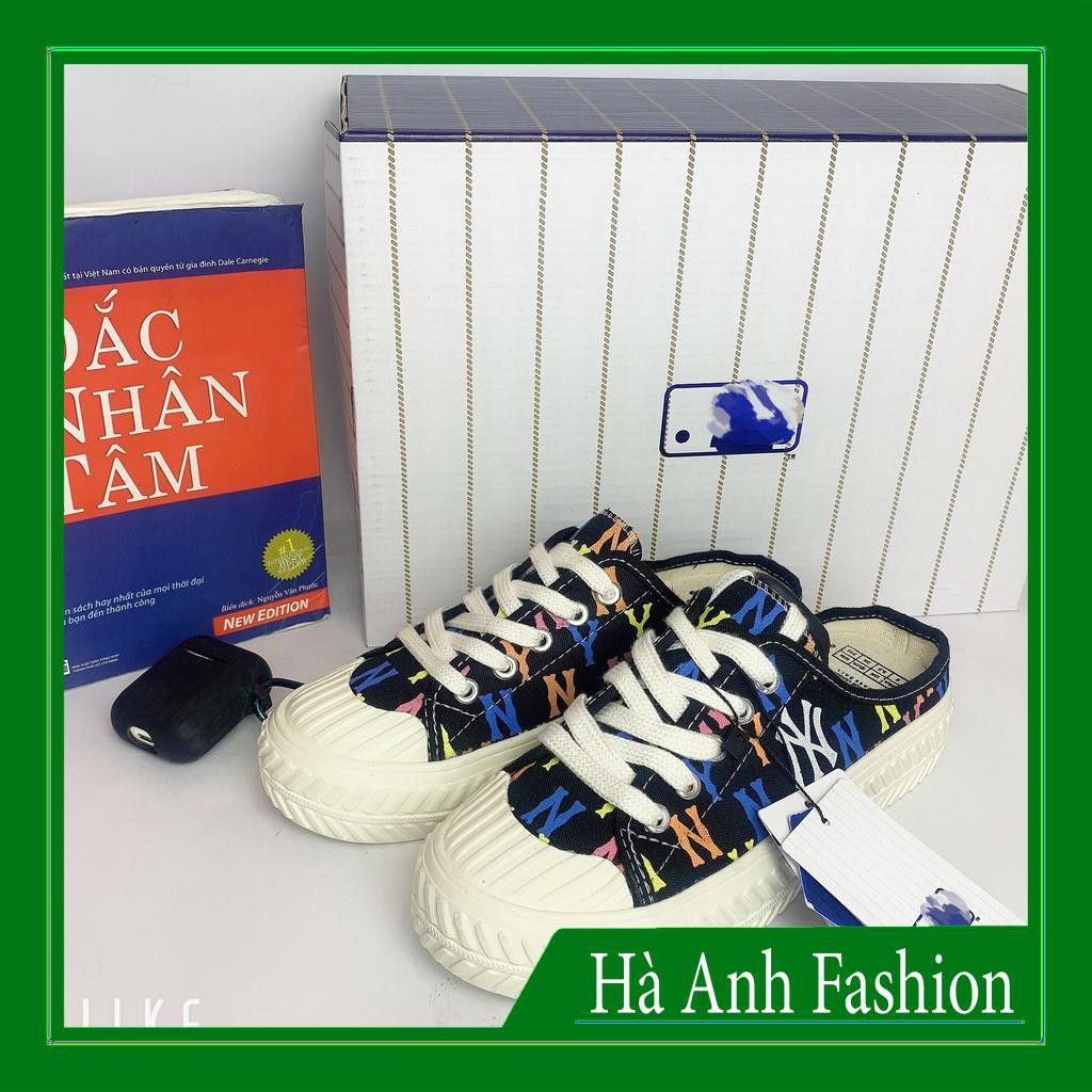 [ Hot trend- Hàng Trung ] Giày Sục NY, Đạp Gót, Giày Sục 𝐌𝐋𝐁 NY đen Độn đế mới nhất 2021