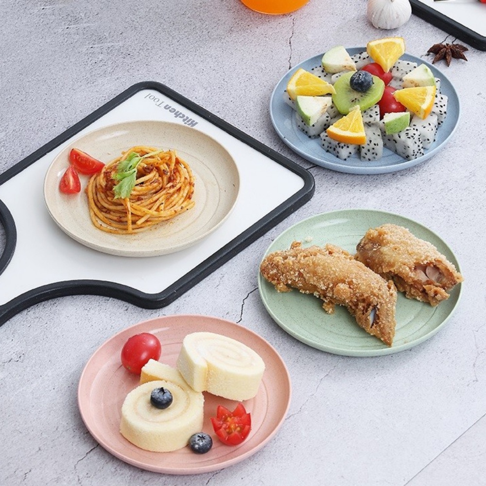 [haobaby.vn] Đĩa Dùng Cho Bé Ăn Dặm Chất Liệu Nhựa PP Lúa Mạch Hình Tròn / Lục Dáng Đáng Yêu