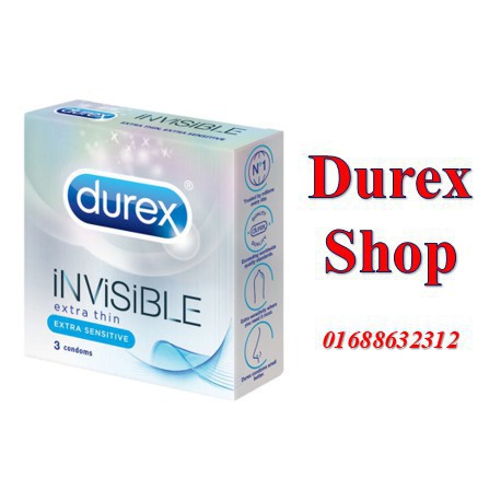 [Siêu giảm giá ]Bao Cao Su ÔM SÁT SIÊU MỎNG Durex Invisible - 3 cái