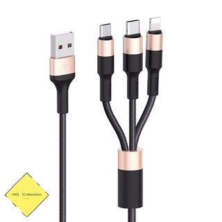 Dây cáp sạc Hoco X26 - 3 đầu (Lightning Micro-USB Type-C) 1M