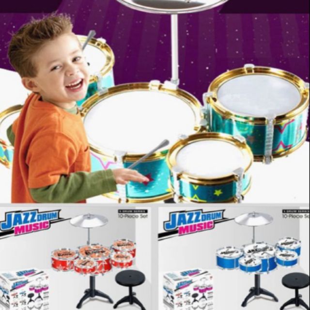 Trọn Bộ 5 Trống Jazz Cao Cấp Cỡ Lớn Kèm Ghế Ngồi Cho Bé