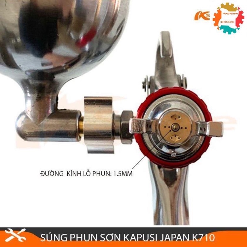 Súng (béc) phun sơn K-75G Kapusi Japan chính hãng