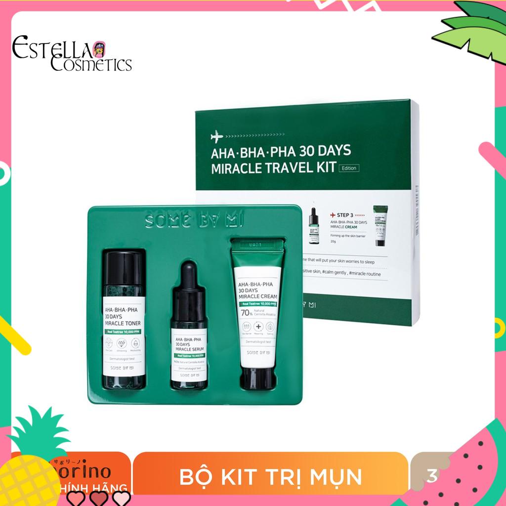 Bộ Kit 3 Sản Phẩm Dưỡng Da Ngăn Ngừa Mụn Some By Mi AHA-BHA-PHA 30 Days Miracle Travel Kit