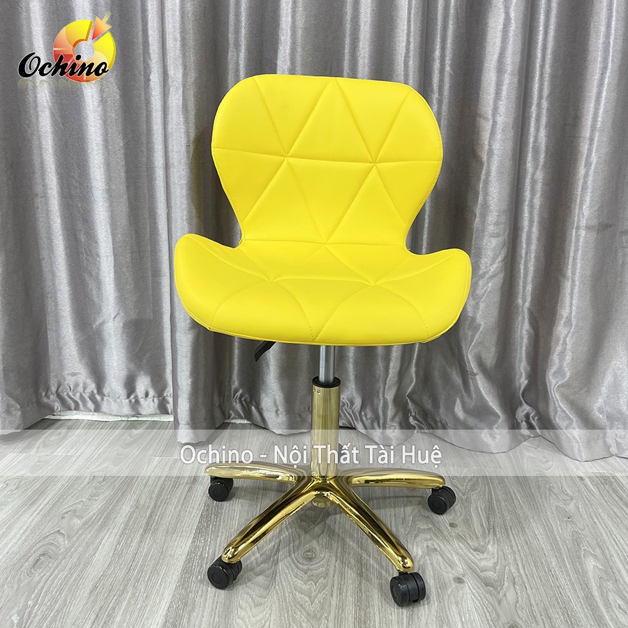 Ghế Trang Điểm Xoay Chân Vàng Sao, Ghế Spa Phun Săm Bọc Da Mẫu Kim Cương Sang Chảnh (Hình Thật Shop Chụp)