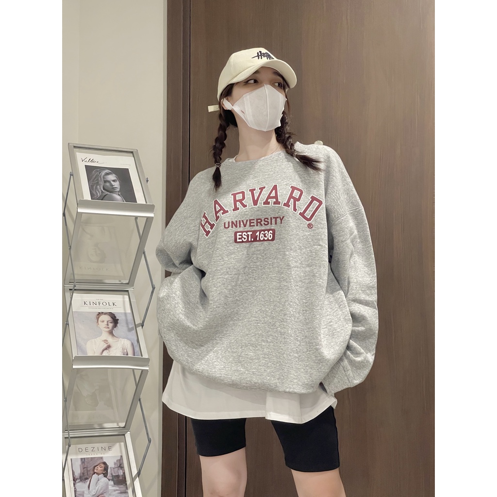 Áo Sweater nỉ bông HARVARD unisex nam nữ